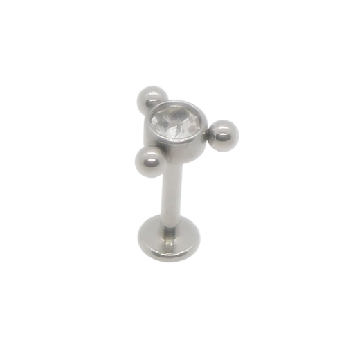 Piercing Labret 3 Esferas Aço 316L